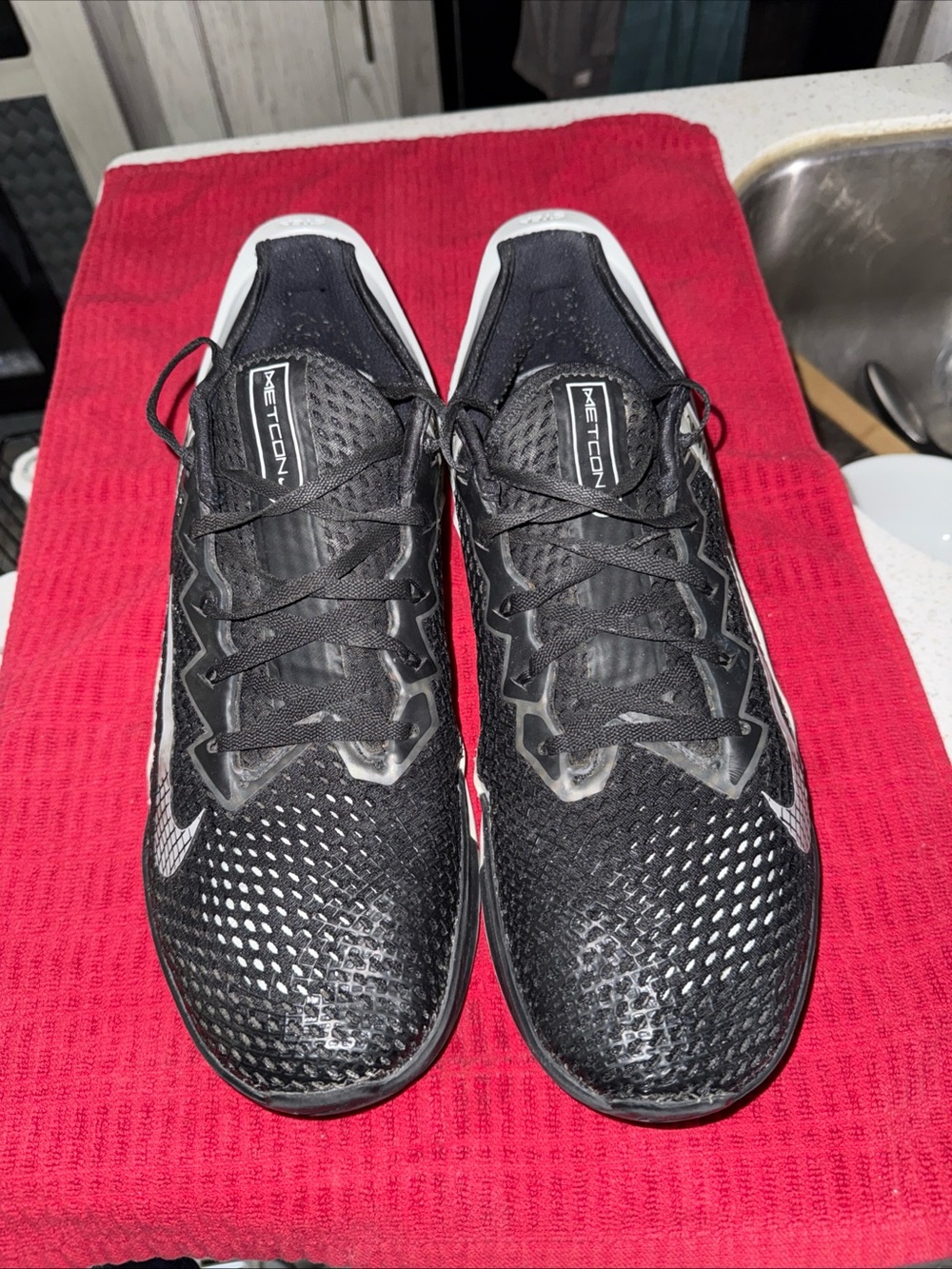 Nike Black and White Metcon 6 Training Sneakers Size 12